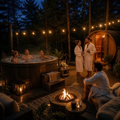 Group of women celebrating a bachelorette party in nature
