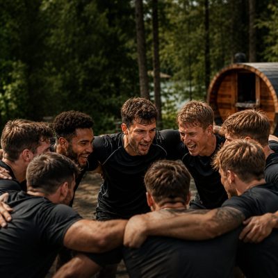 Group of sport teams gathered together